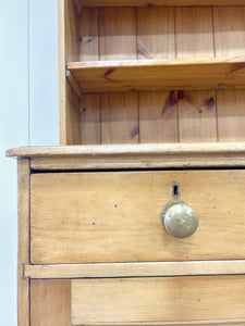 A 19th Century English Pine Bookcase Cabinet or Hutch