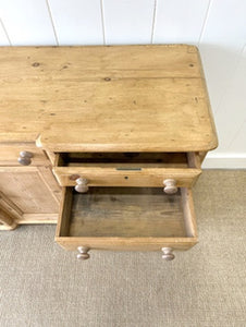 A Light Pine Antique English Sideboard c1890