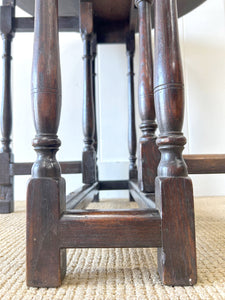 A Petite Antique English Country Oak Drop Leaf Gate Leg Table