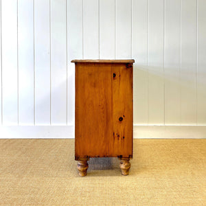 An Antique Rustic English Pine Chest of Drawers Dresser Tulip Feet c1890