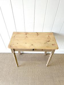 An Antique Painted Console Table with Scrubbed Pine Top