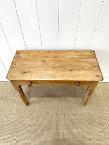 A Low English Country Pine Console Table