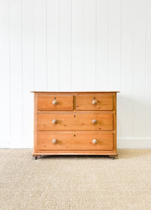 An Antique English Pine Chest of Drawers/Dresser c1890