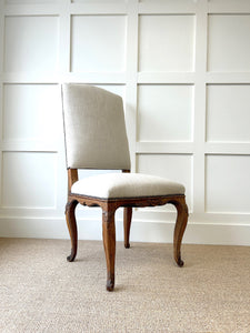 An 18th Century French Side Chair Newly Upholstered in Linen