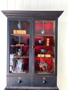 An Early 19th Century Tall but Narrow Ebonized English Bookcase