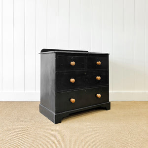 An Ebonized English Pine Chest of Drawers Dresser c1890