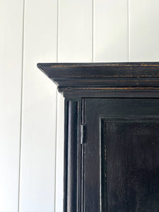 A Handsome English 19th Century Ebonized Pine Housekeeper's Cupboard