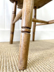 A Pair of Stick Back Elm Windsor Chairs with Natural Finish