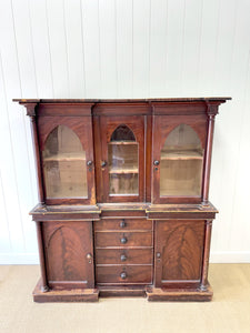 A Scottish Mahogany Breakfront Library or Dining Room Cabinet c1840