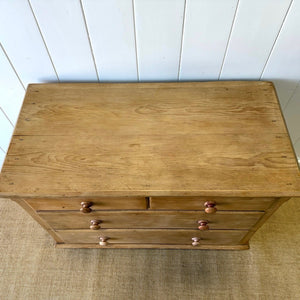 An Antique English Pine Chest of Drawers Dresser Tulip Feet c1890