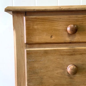 An Antique English Pine Chest of Drawers Dresser Tulip Feet c1890