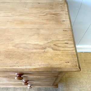 An Antique English Pine Chest of Drawers Dresser Tulip Feet c1890