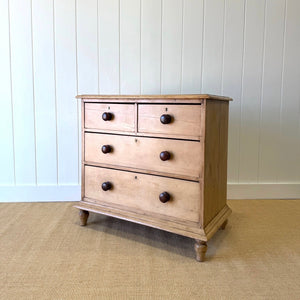 An Antique English Pine Chest of Drawers Dresser Tulip Feet c1890