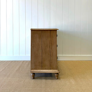 An Antique English Pine Chest of Drawers Dresser Tulip Feet c1890