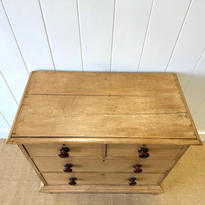 An Antique English Pine Chest of Drawers Dresser Tulip Feet c1890