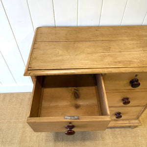 An Antique English Pine Chest of Drawers Dresser Tulip Feet c1890