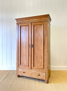 A Pine Wardrobe or Linen Press c1890