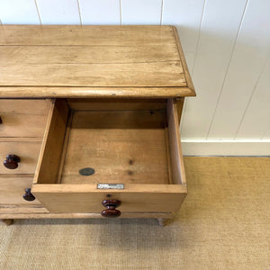 An Antique English Pine Chest of Drawers Dresser Tulip Feet c1890