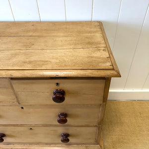 An Antique English Pine Chest of Drawers Dresser Tulip Feet c1890