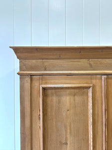 A Pine Wardrobe or Linen Press c1890