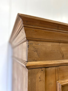 A Pine Wardrobe or Linen Press c1890