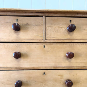 An Antique English Pine Chest of Drawers Dresser Tulip Feet c1890