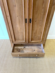 A Pine Wardrobe or Linen Press c1890