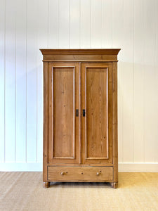 A Pine Wardrobe or Linen Press c1890