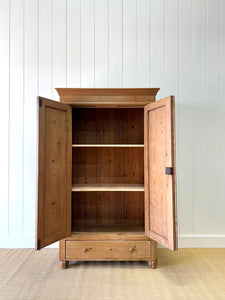 A Pine Wardrobe or Linen Press c1890