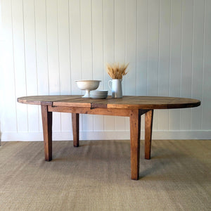 A Vintage Country Farmhouse Oval Oak 7ft Dining Table