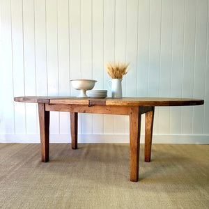 A Vintage Country Farmhouse Oval Oak 7ft Dining Table