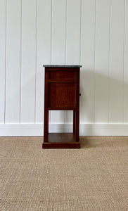 A 19th Century French Walnut  Nightstand with Drawer and Marble Top