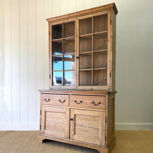 A 19th Century English Pine Bookcase Cabinet or Hutch