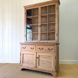 A 19th Century English Pine Bookcase Cabinet or Hutch