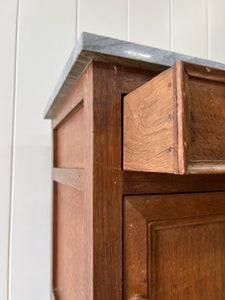 A 19th Century French Walnut  Nightstand with Drawer and Marble Top