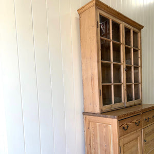 A 19th Century English Pine Bookcase Cabinet or Hutch