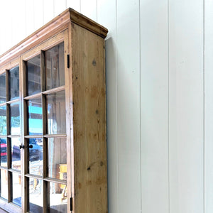 A 19th Century English Pine Bookcase Cabinet or Hutch