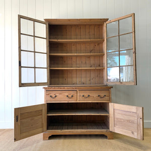 A 19th Century English Pine Bookcase Cabinet or Hutch