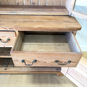 A 19th Century English Pine Bookcase Cabinet or Hutch