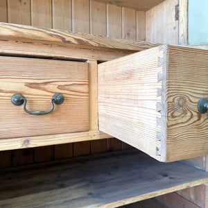 A 19th Century English Pine Bookcase Cabinet or Hutch