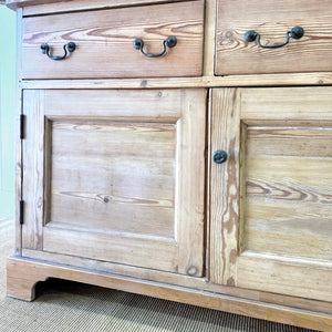 A 19th Century English Pine Bookcase Cabinet or Hutch