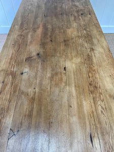 An English Country Pine Vintage 8ft Dining Farm Table