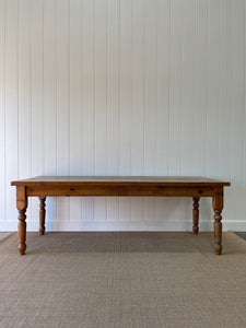 An English Country Pine Vintage 8ft Dining Farm Table