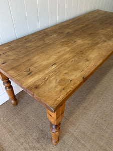 An English Country Pine Vintage 8ft Dining Farm Table