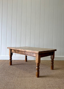 Antique English Country Pine Coffee Table c1890