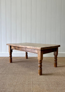 Antique English Country Pine Coffee Table c1890