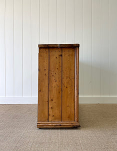 A Handsome English 19thc Pine Cupboard with Wooden Knobs