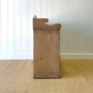 An Antique English Pine Chest of Drawers Dresser with Gallery c1890