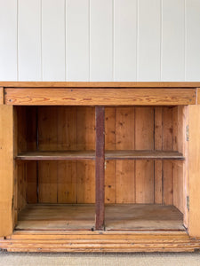 A Handsome English 19thc Pine Cupboard with Wooden Knobs