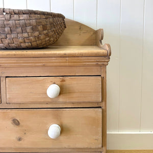 An Antique English Pine Chest of Drawers Dresser with Gallery c1890